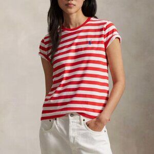 NWT Polo Ralph Lauren Women's Red and White Polo Shirt